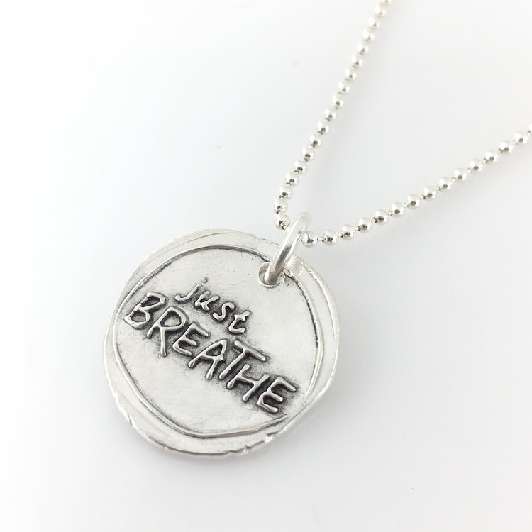 Just Breathe Wax Seal Inspired Necklace (Ready to Ship)