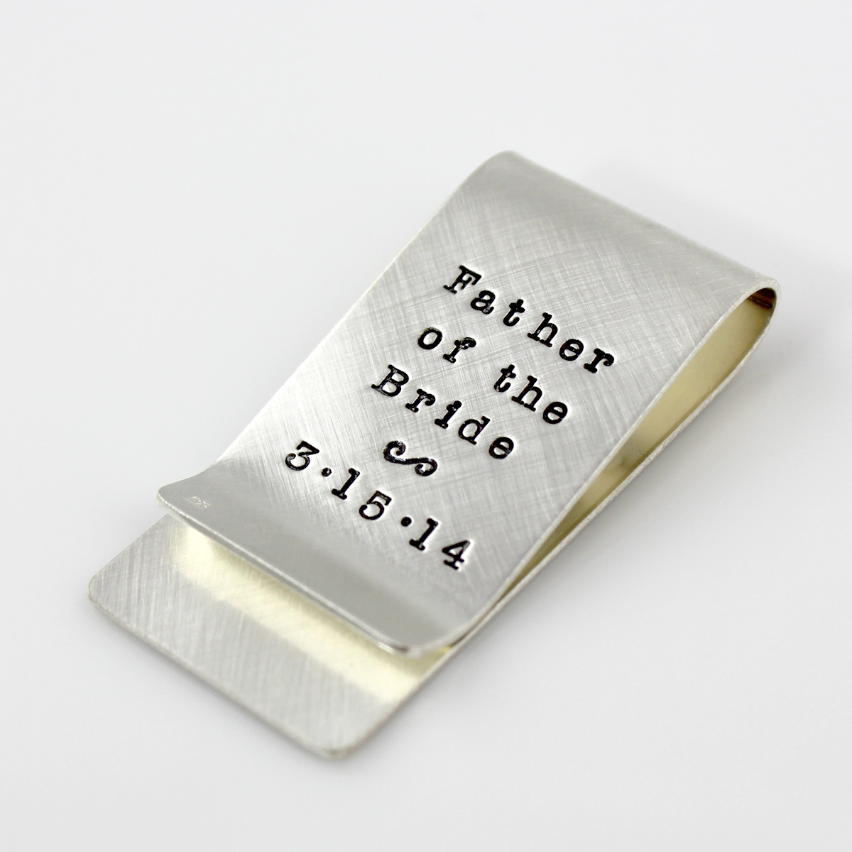 Personalised Initials Money Clip, Engraved Money Clip, Silver