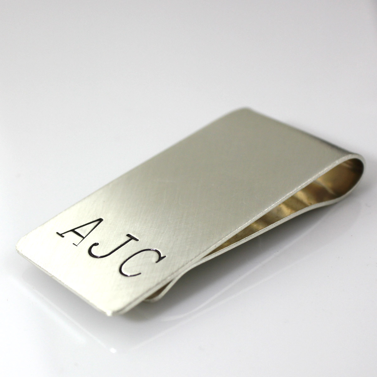 Personalized Money Clip | Grain + Oak Handwriting Front