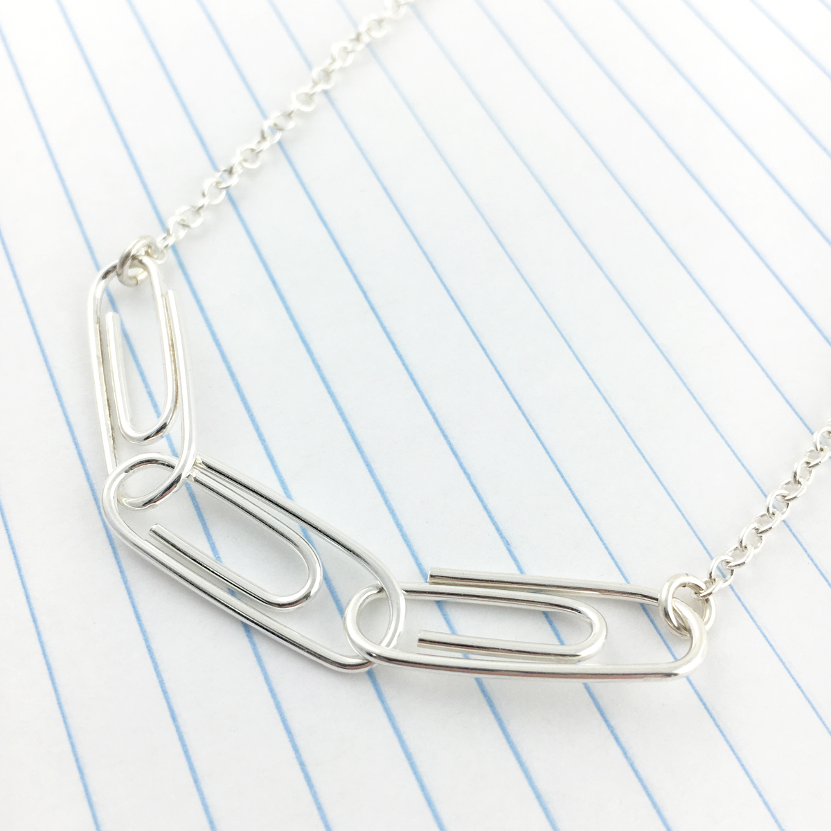 Paper Clip Chain Necklace sterling silver