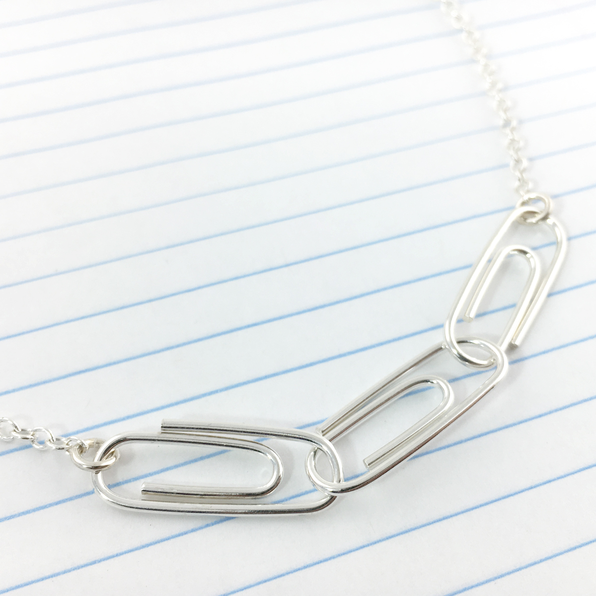 Paper Clip Chain Necklace | sterling silver