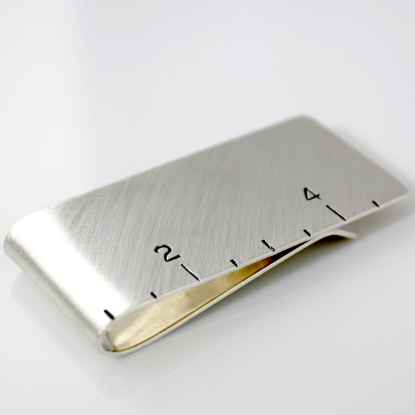 Ruler Hand Stamped Sterling Silver Money Clip