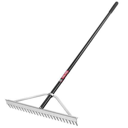 24" ALUMINUM LANDSCAPE RAKE , ALUMINUN HANDLE
