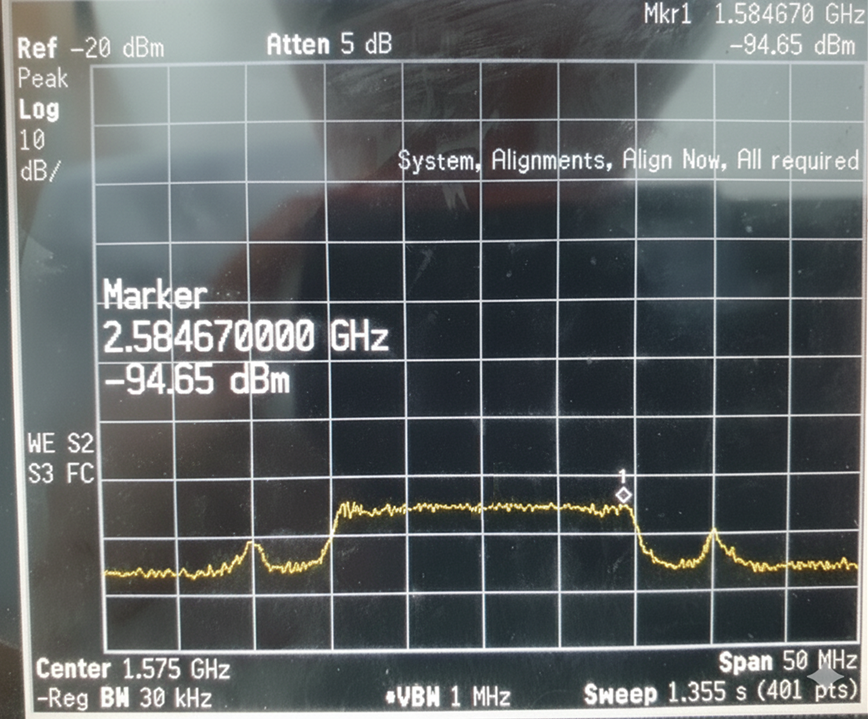 AJAS-8 seven wideband jammer level after suppression