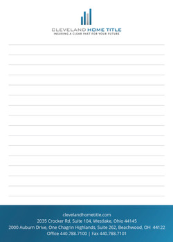 Cleveland Home Title 2 color notepads Cleveland Home Title 2 color notepads