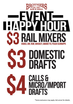 24x34 Brother's Minneapolis Happy Hour Coroplast Sign 24x34 Brother's Minneapolis Happy Hour Coroplast Sign