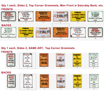 Coroplast window signs with top corner grommets - double sided. Coroplast window signs with top corner grommets - double sided.