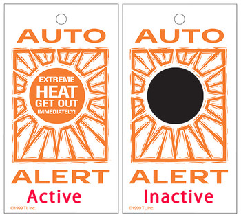 ThermoChromic car interior temperature alert card with one color imprint