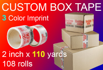 custom box tape 3 Color Imprint 2 inch x 110 yards 108 rolls custom box tape 3 Color Imprint 2 inch x 110 yards 108 rolls