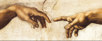 4'x10' Waterproof Poster on Vinyl with Ship, Creation of Adam