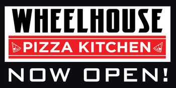 48x96 Double Sided Wheelhouse Pizza Kitchen, Coming Soon Now Hiring 26oz Banner with Wind Slits, Ship 48x96 Double Sided Wheelhouse Pizza Kitchen, Coming Soon Now Hiring 26oz Banner with Wind Slits, Ship