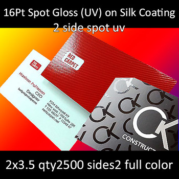 16Pt Silk Coated Cards with Spot Gloss (UV) Both Sides Full Color Both Sides 2x3.5 Quantity 2500 16Pt Silk Coated Cards with Spot Gloss (UV) Both Sides Full Color Both Sides 2x3.5 Quantity 2500