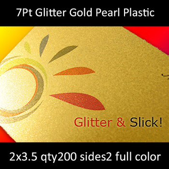 7Pt Gold Pearl Plastic Cards Full Color Both Sides 2.125x3.375 Quantity 200 7Pt Gold Pearl Plastic Cards Full Color Both Sides 2.125x3.375 Quantity 200