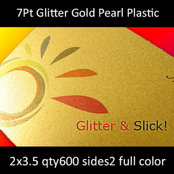 7Pt Gold Pearl Plastic Cards Full Color Both Sides 2.125x3.375 Quantity 600 7Pt Gold Pearl Plastic Cards Full Color Both Sides 2.125x3.375 Quantity 600