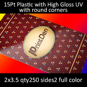 15Pt High Gloss (UV) White Plastic Cards with Round Corners Full Color Both Sides 2x3.5 Quantity 250 15Pt High Gloss (UV) White Plastic Cards with Round Corners Full Color Both Sides 2x3.5 Quantity 250