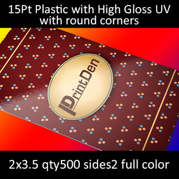 15Pt High Gloss (UV) White Plastic Cards with Round Corners Full Color Both Sides 2x3.5 Quantity 500 15Pt High Gloss (UV) White Plastic Cards with Round Corners Full Color Both Sides 2x3.5 Quantity 500
