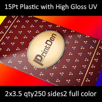 15Pt High Gloss (UV) White Plastic Cards Full Color Both Sides 2x3.5 Quantity 250 15Pt High Gloss (UV) White Plastic Cards Full Color Both Sides 2x3.5 Quantity 250