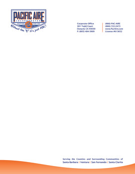 500 8.5x11 Pacific Aire Letterhead on 70lb Linen 500 8.5x11 Pacific Aire Letterhead on 70lb Linen