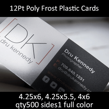 Postcards, Plastic, Poly Frost, 14Pt, 4.25x5.5, 4.25x6, 4x6, 1 side, 0500 for $110 Postcards, Plastic, Poly Frost, 14Pt, 4.25x5.5, 4.25x6, 4x6, 1 side, 0500 for $110