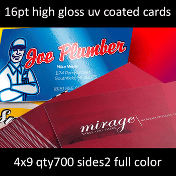 Postcards, Coated, Matte or High Gloss UV, 16Pt, 4x9, 2 sides, 0700 for $60 Postcards, Coated, Matte or High Gloss UV, 16Pt, 4x9, 2 sides, 0700 for $60