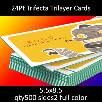 Postcards, Uncoated, Trilayer with Green Insert, 24Pt, 5.5x8.5, 2 sides, 0500 for $158 Postcards, Uncoated, Trilayer with Green Insert, 24Pt, 5.5x8.5, 2 sides, 0500 for $158