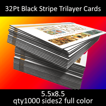 Postcards, Uncoated, Trilayer with Black Insert, 32Pt, 5.5x8.5, 2 sides, 1000 for $265 Postcards, Uncoated, Trilayer with Black Insert, 32Pt, 5.5x8.5, 2 sides, 1000 for $265
