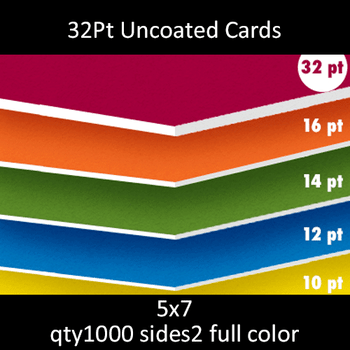 Postcards, Uncoated, Uncoated, 32Pt, 5x7, 2 sides, 1000 for $282 Postcards, Uncoated, Uncoated, 32Pt, 5x7, 2 sides, 1000 for $282