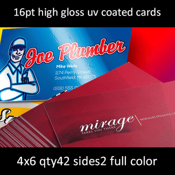 Postcards, Coated, Matte or High Gloss UV, 16Pt, 4x6, 2 sides, 0042 for $11 Postcards, Coated, Matte or High Gloss UV, 16Pt, 4x6, 2 sides, 0042 for $11