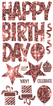 One sheet yard greetings in rose gold, ship