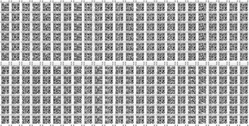 Fifty 48x96 qr code sheets cut into 48 pieces each with 4 holes, ship Fifty 48x96 qr code sheets cut into 48 pieces each with 4 holes, ship