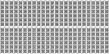 Fifty 48x96 qr code sheets cut into 48 pieces each with 4 holes, ship Fifty 48x96 qr code sheets cut into 48 pieces each with 4 holes, ship
