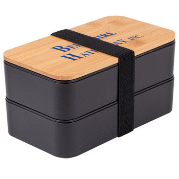 One hundred bento boxes with off-center laser etch on the top