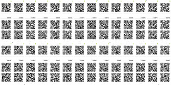 Eighteen A to Z GT 48x96 sheets cut into 28 pieces each with various QR codes, less one-time $1500 discount, ship Eighteen A to Z GT 48x96 sheets cut into 28 pieces each with various QR codes, less one-time $1500 discount, ship