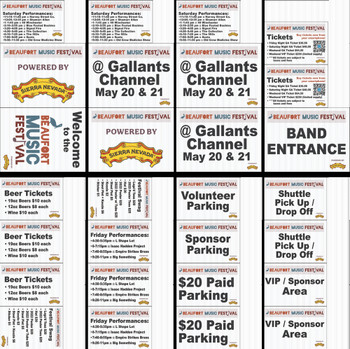 Eight sheets of coroplast signs with 4 corner grommets, ship Eight sheets of coroplast signs with 4 corner grommets, ship