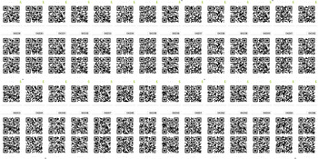 Nine sheets of qr codes, batch 1, ship