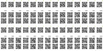 Nine sheets of qr codes, batch 1, ship