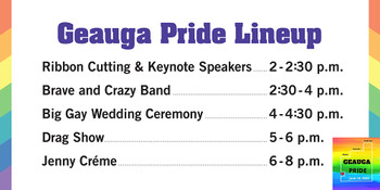 Banners and double sided coros with H-frames for Geauga Pride, ship Banners and double sided coros with H-frames for Geauga Pride, ship