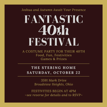 Fifty double sided 5.5x5.5 invites with gloss coating, ship