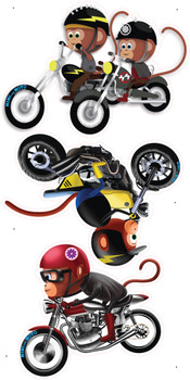 Three sheets shape cut coroplast, two pointing right, one left, ship.