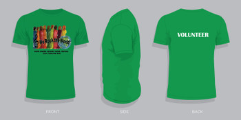 One-hundred full color front and one color back VOLUNTEER t-shirts, transaction fee One-hundred full color front and one color back VOLUNTEER t-shirts, transaction fee