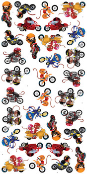 Two each of 2 sheets of shape cut mimi and motos, ship Two each of 2 sheets of shape cut mimi and motos, ship