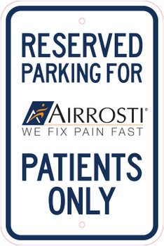 Four 12x18 and four 12x6 80pt aluminum signs with reflectivity, rounded corners, holes, print, ship