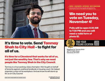 Political mailer to 3866 addresses at a size of 8.5x11, print, ship, mail this week