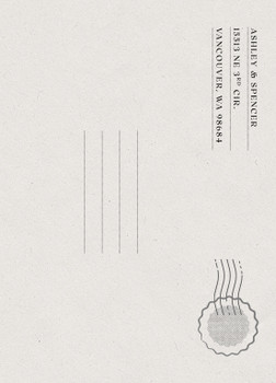 One-hundred ten 5x7 double sided postcards on 14pt uncoated stock, ship