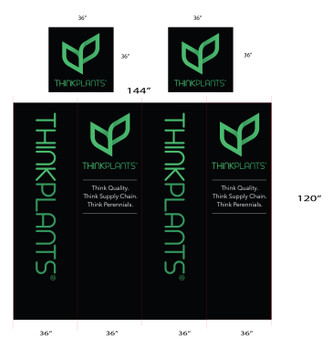 Two 3'x10' tension fabric 4 sided towers, ship