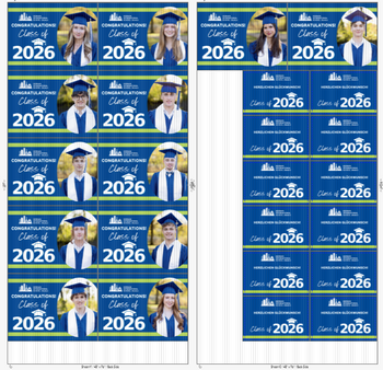 Twenty-four double sided coroplast signs with 24 H-frames AND one 95x35 18oz vinyl banner with grommets, ship