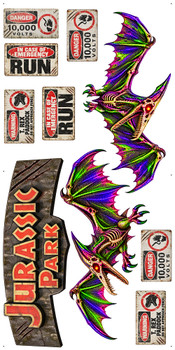 One sheet of Jurassic Park cutouts from coroplast, oversize ship