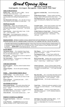 Blue Danube menu back