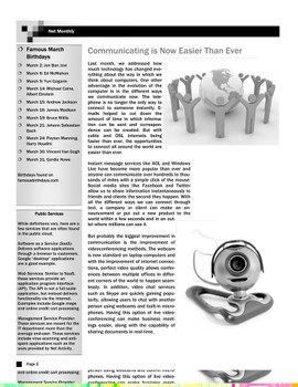 net activity March PAGE newsletter net activity March PAGE newsletter