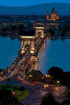 bridge over danube posterized%